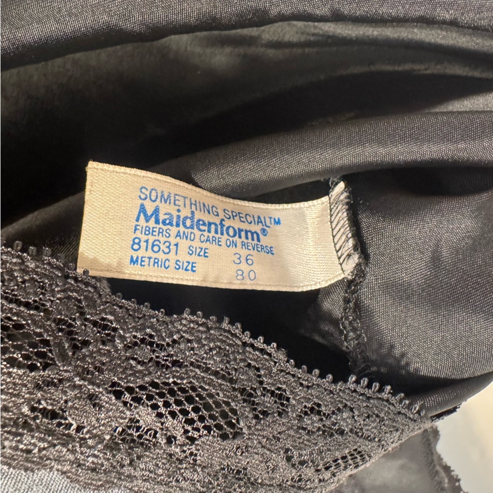 Vintage Maidenform Black Satin Lace Trim Tank - Picture 6 of 6